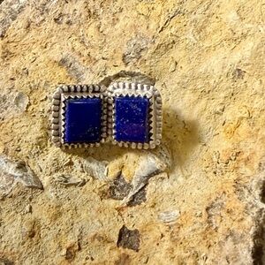 Southwest Blue Lapis .925 TJ Stamped Earrings